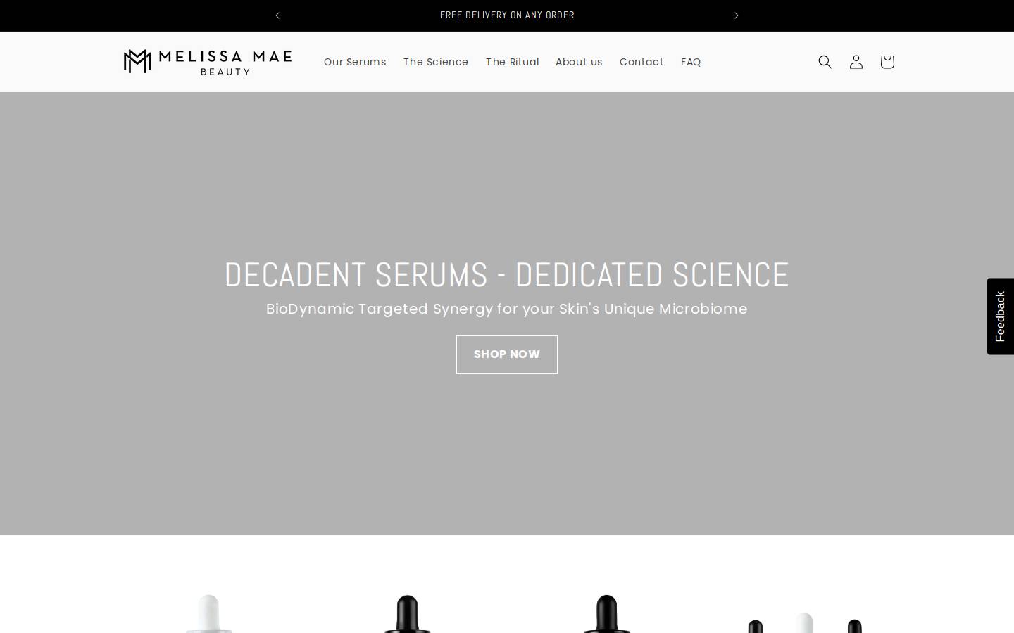 melissamaebeauty.com homepage screenshot