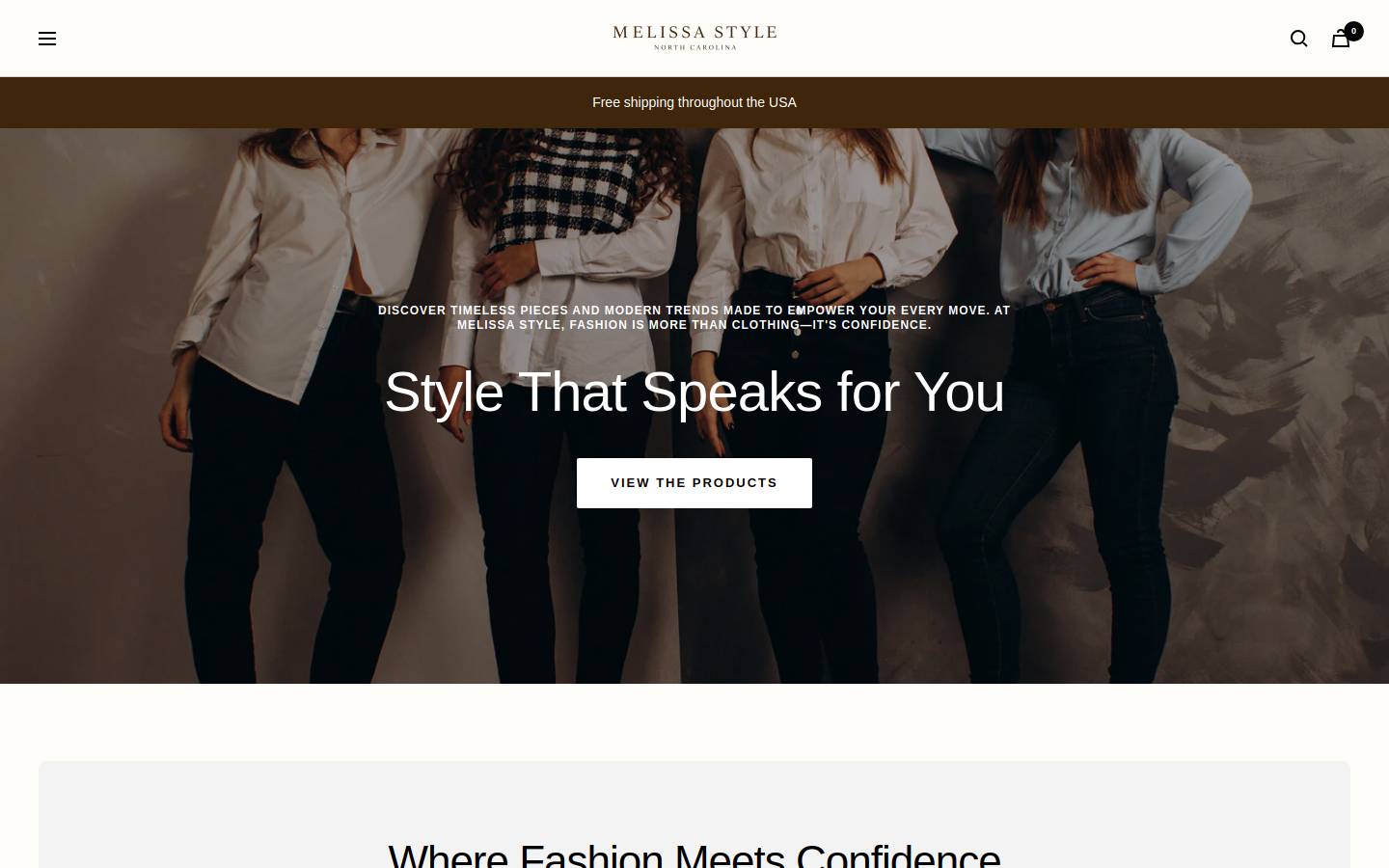 Melissastyle homepage screenshot