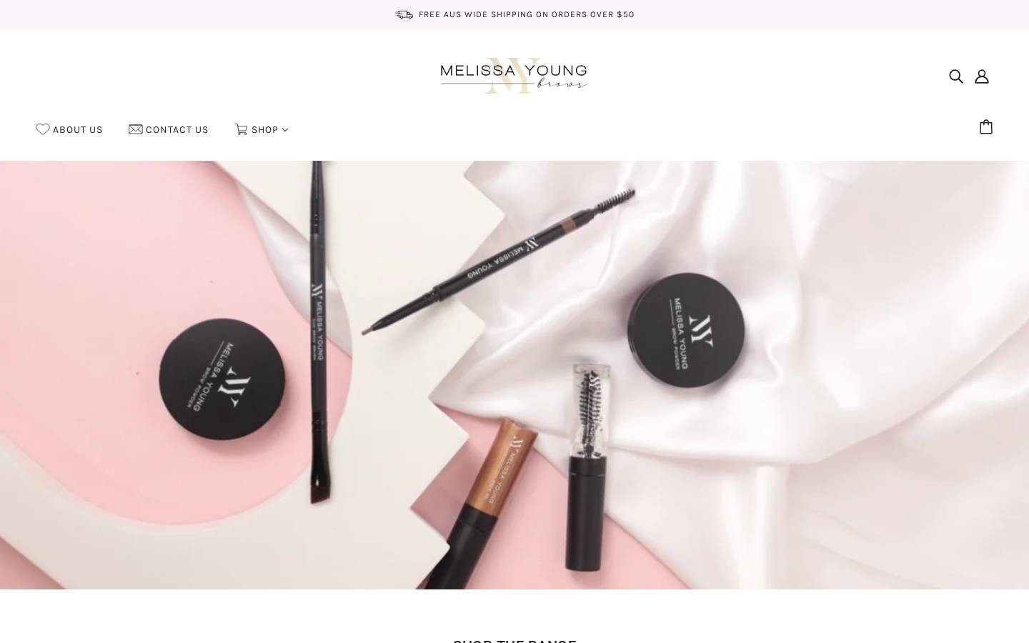 melissayoungbrows.com.au homepage screenshot