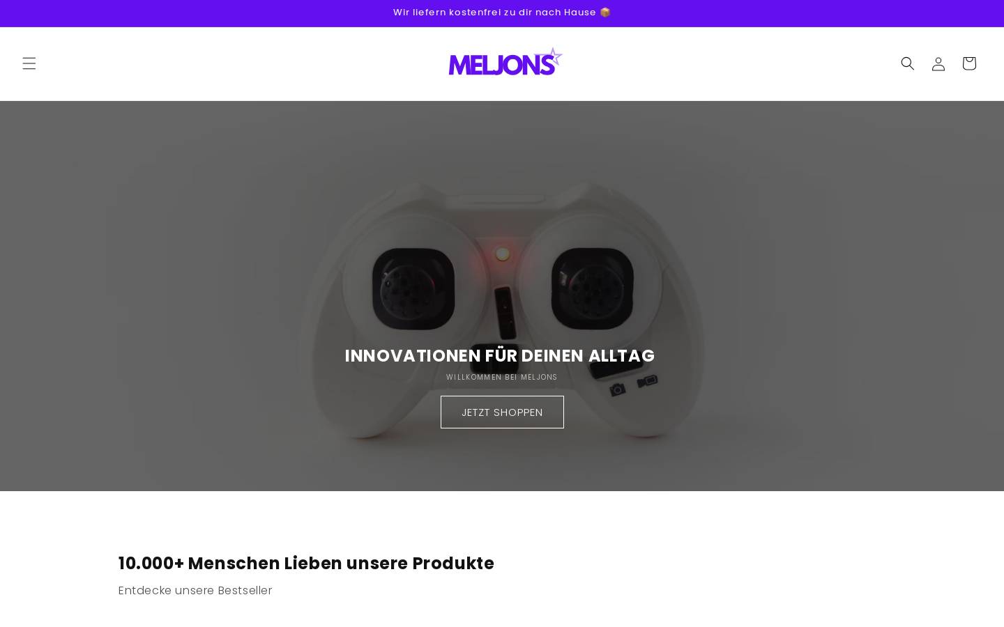 meljons.com homepage screenshot