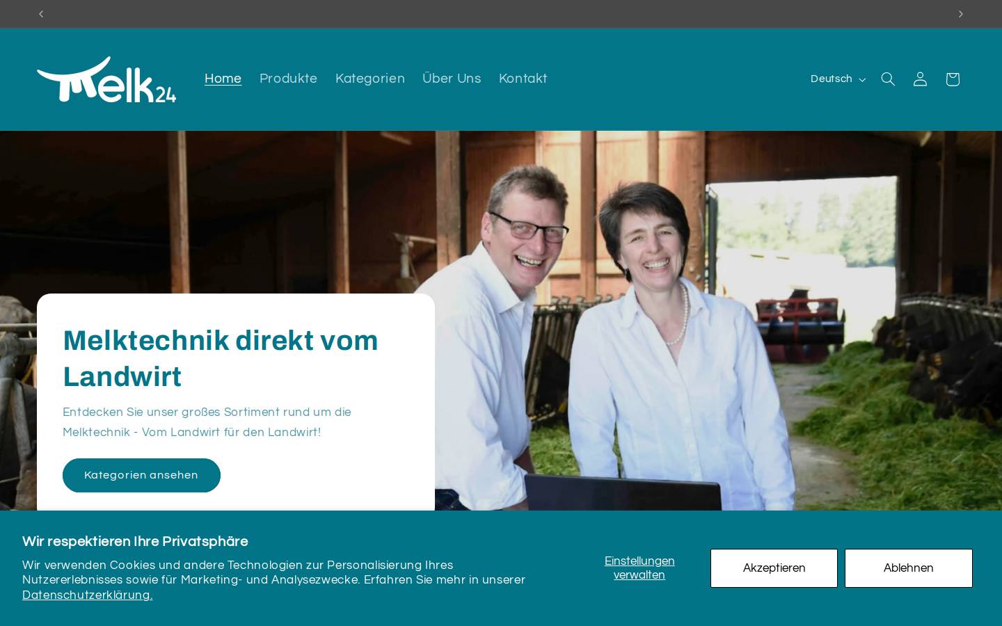 melk24.de homepage screenshot