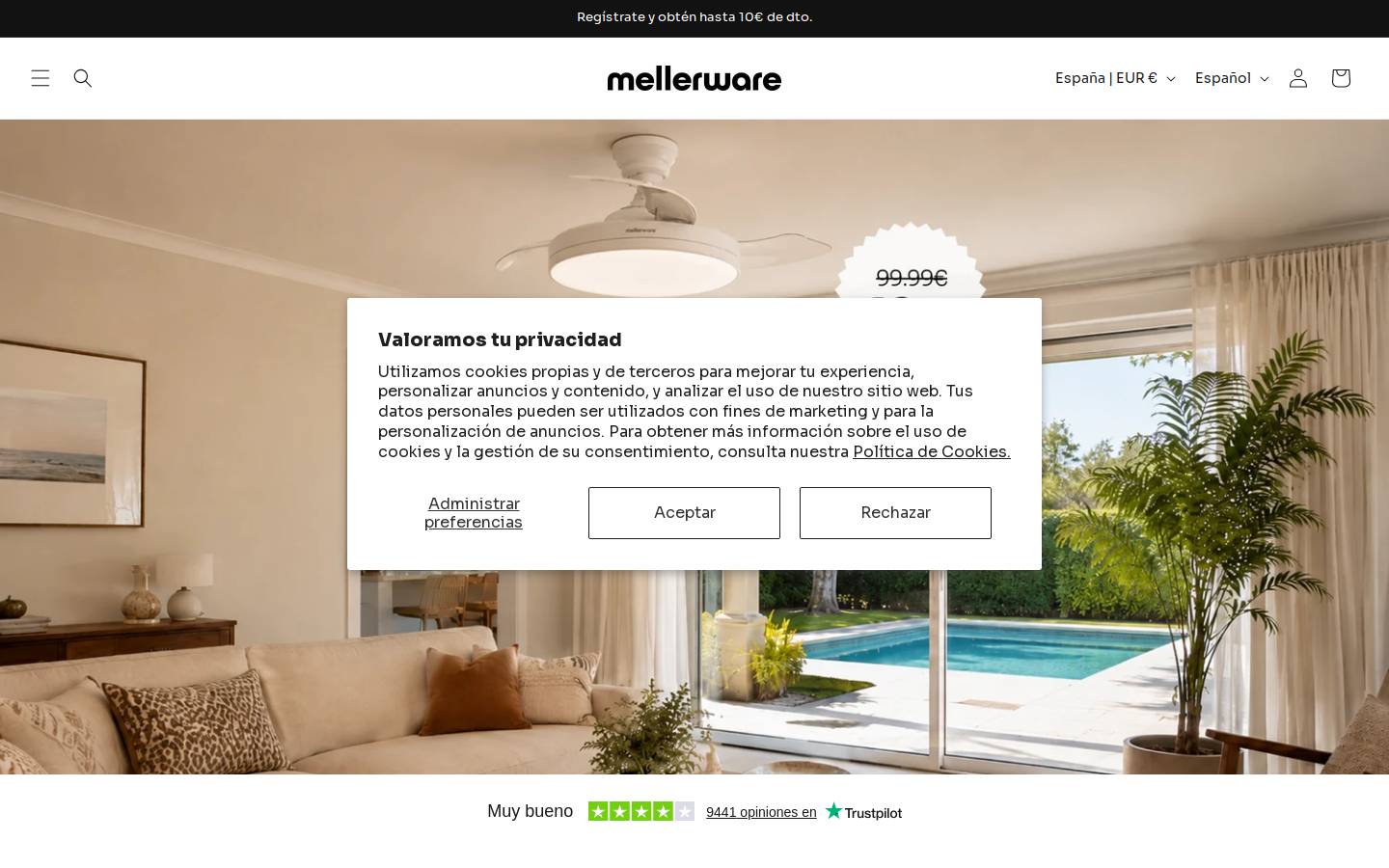 Mellerware homepage screenshot