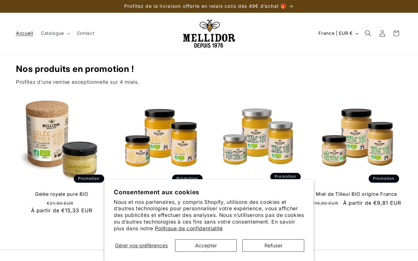 mellidor.fr homepage screenshot