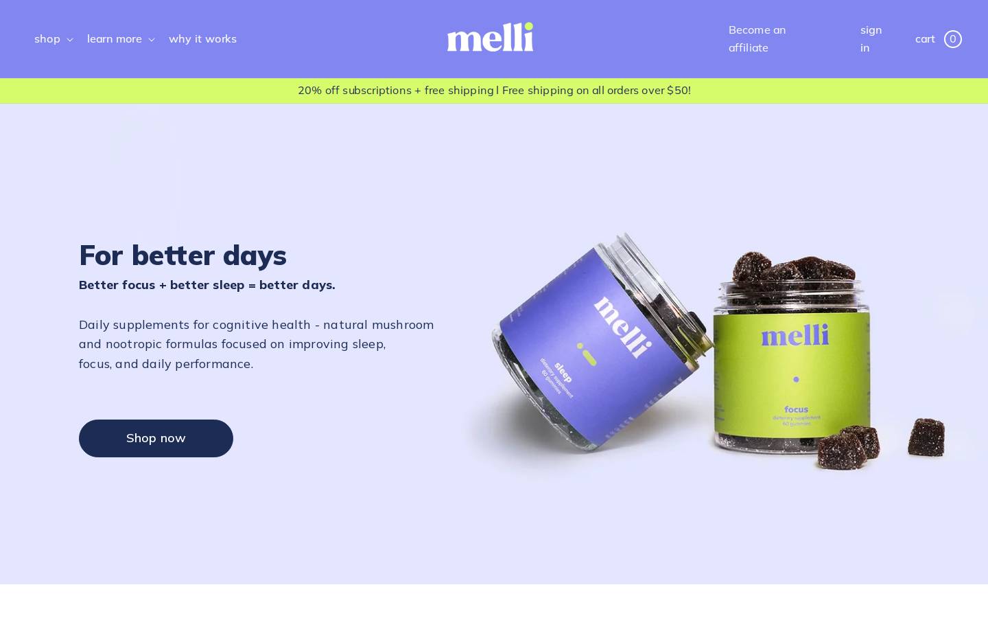 melliwellness.com homepage screenshot