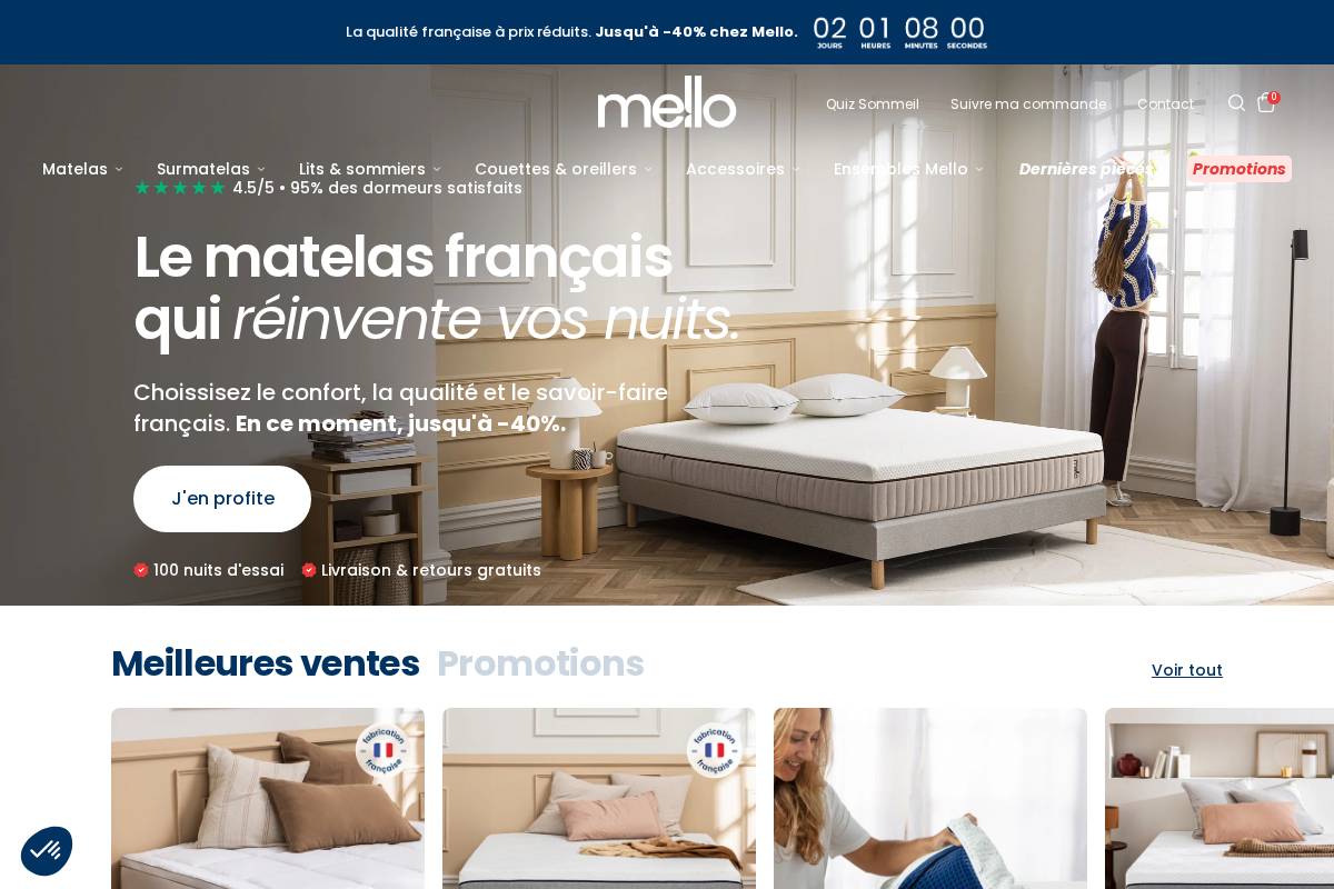 mello-matelas.fr Store Analysis | A+ | EcomScout