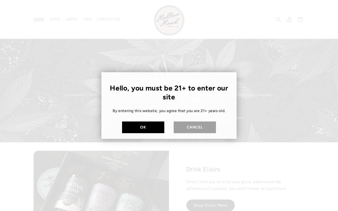 mellowmoodhemp.com homepage screenshot
