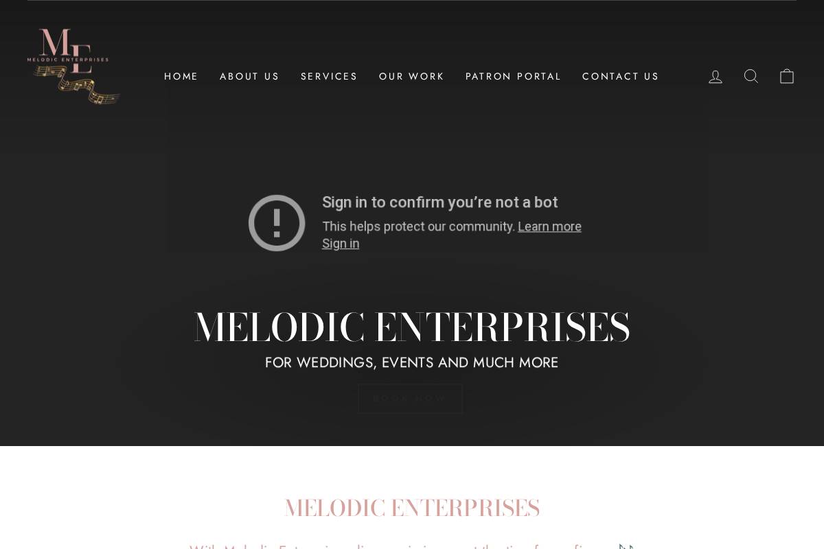 melodicenterprises.com homepage screenshot