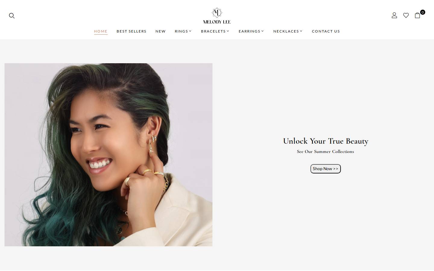 Melodyleejewelry homepage screenshot