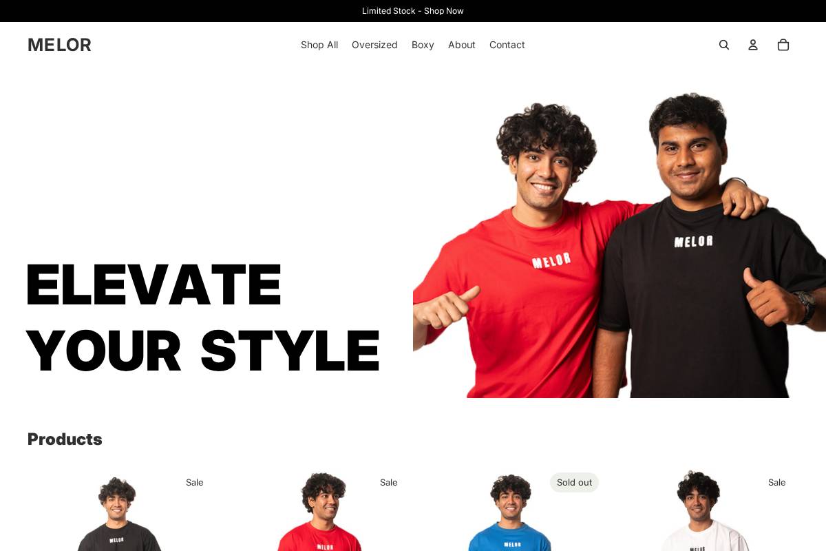 melor.store homepage screenshot