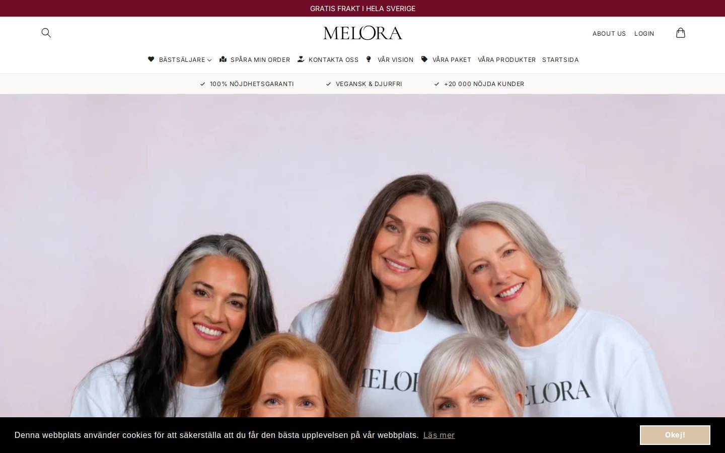 Melora homepage screenshot