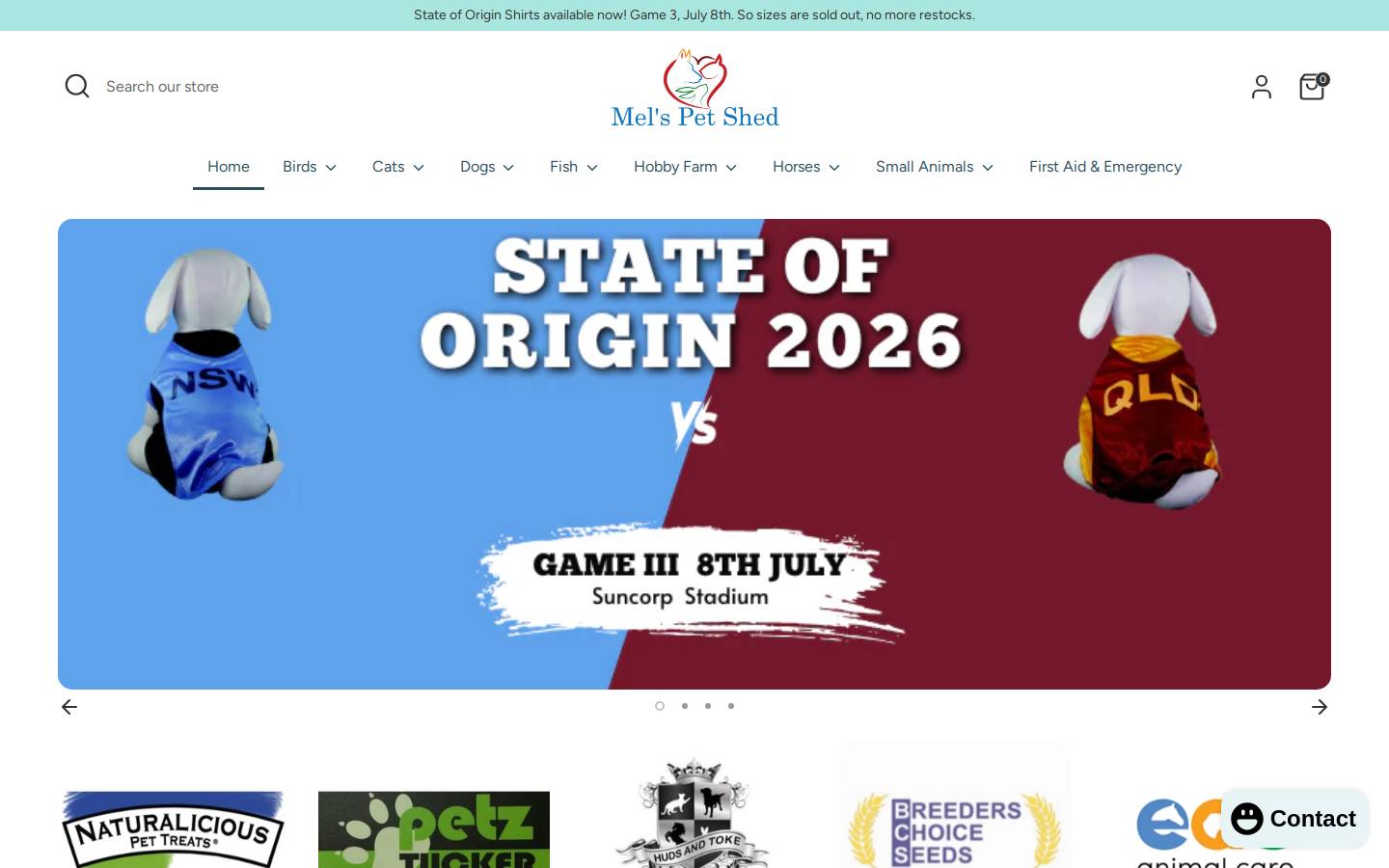 melspetshed.com.au homepage screenshot