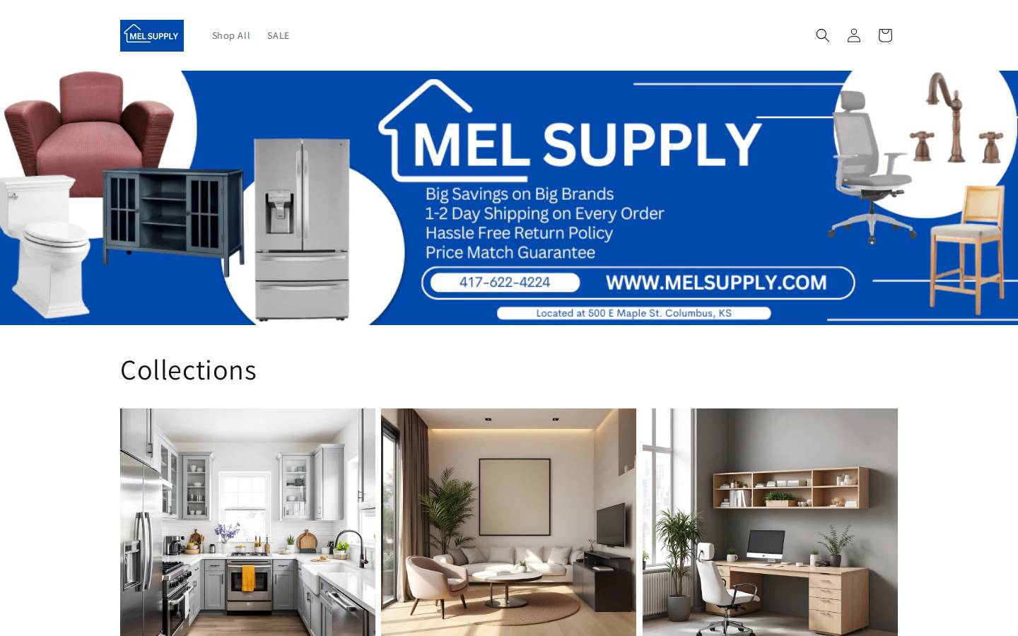 melsupply.com homepage screenshot