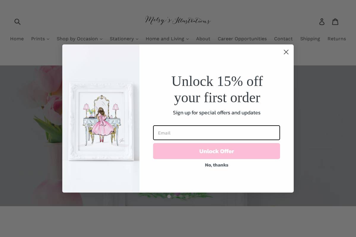 melsysillustrations.com homepage screenshot