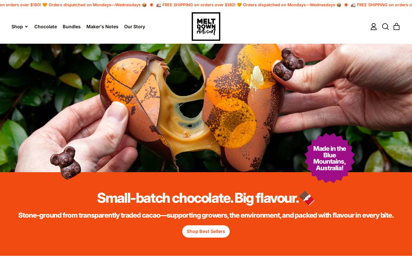 meltdownartisan.com homepage screenshot