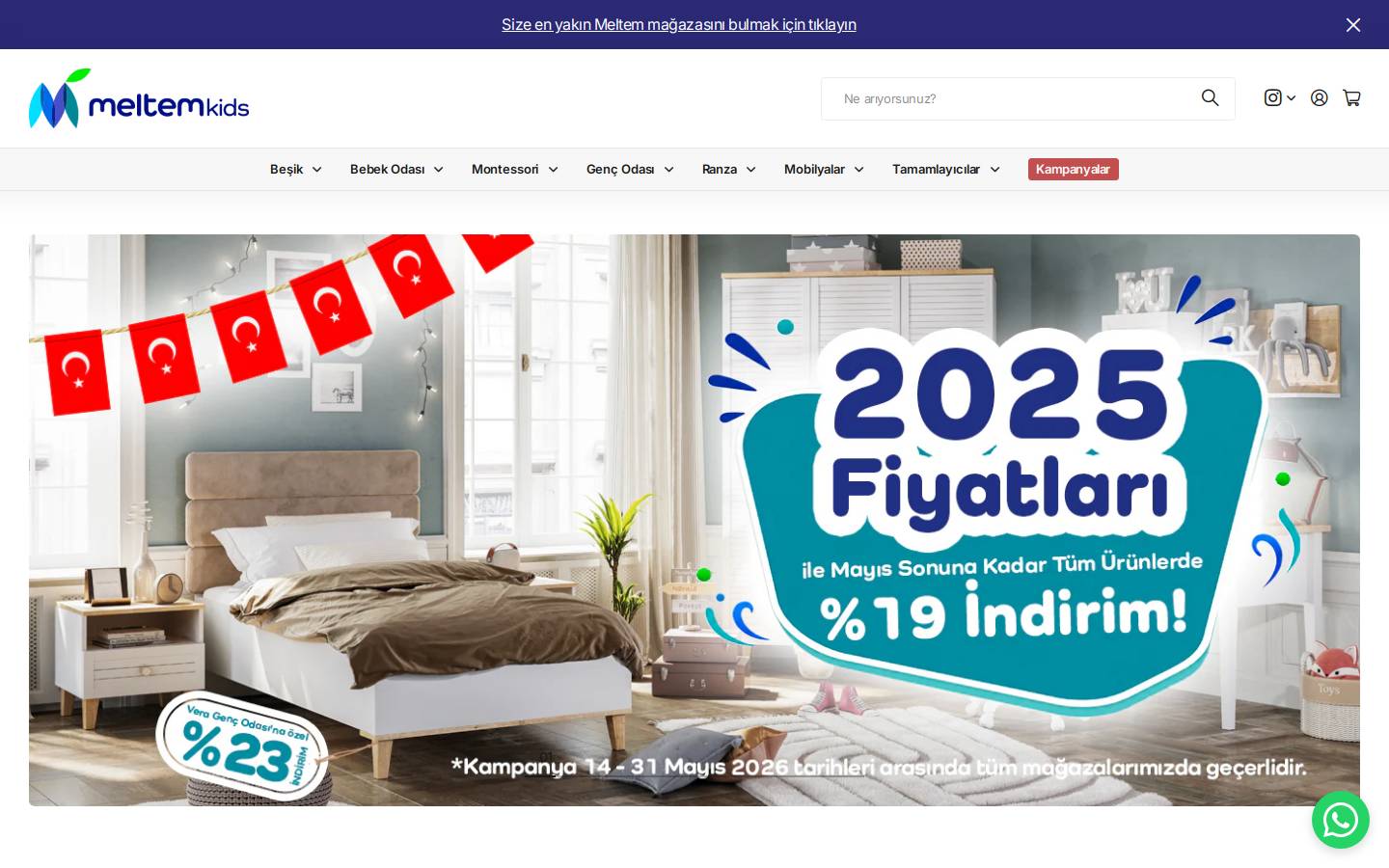 meltemmobilya.com homepage screenshot