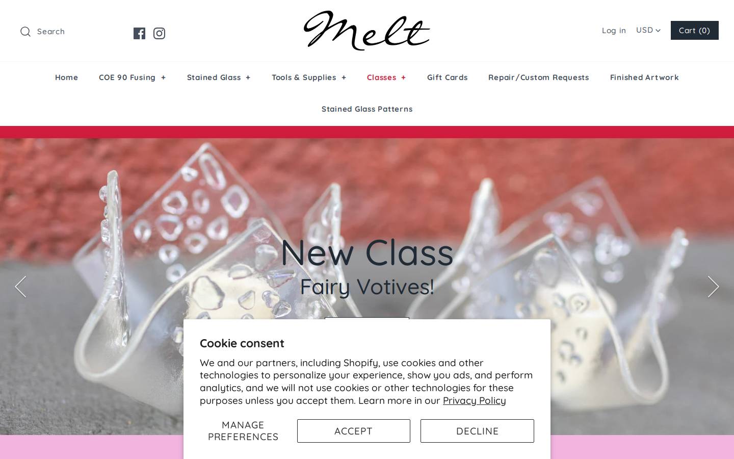 meltglass.com homepage screenshot
