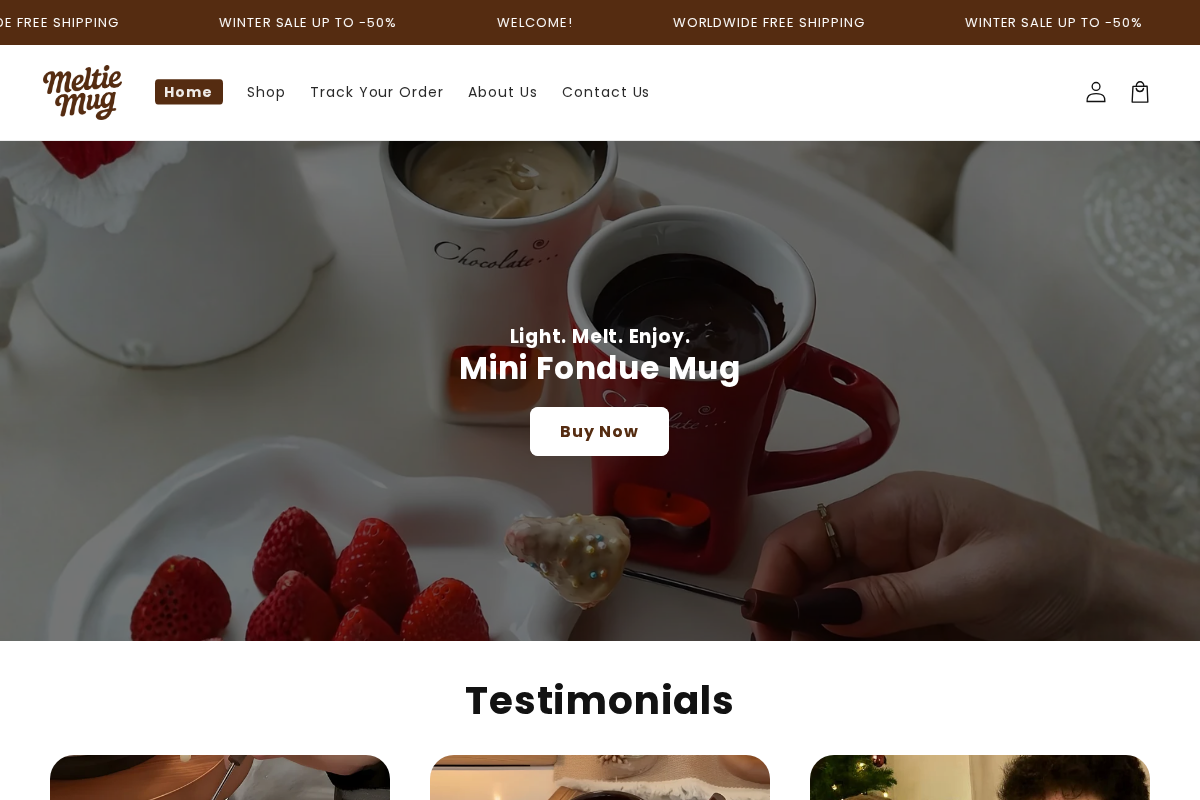Meltiemug homepage screenshot