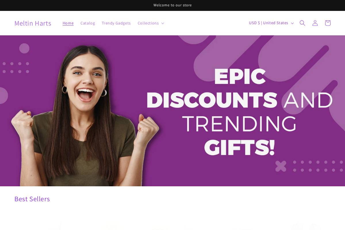 meltinharts.com homepage screenshot