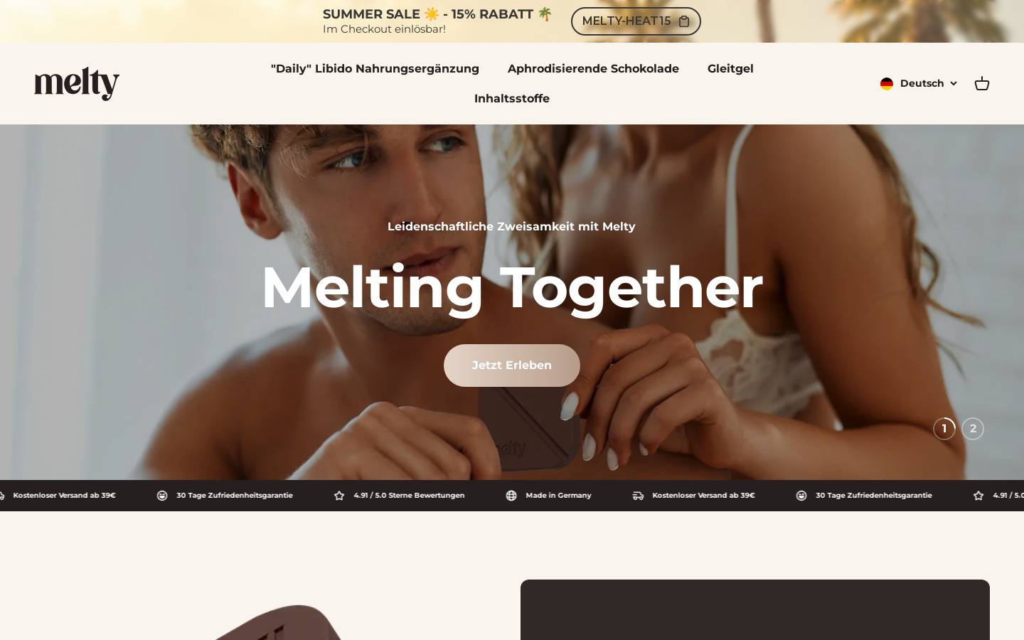 Meltychocolate homepage screenshot