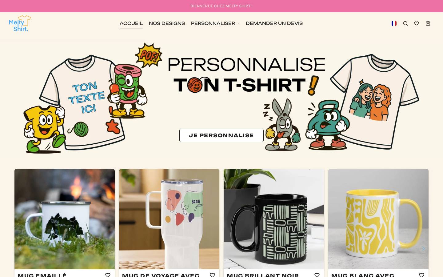 meltyshirt.fr homepage screenshot