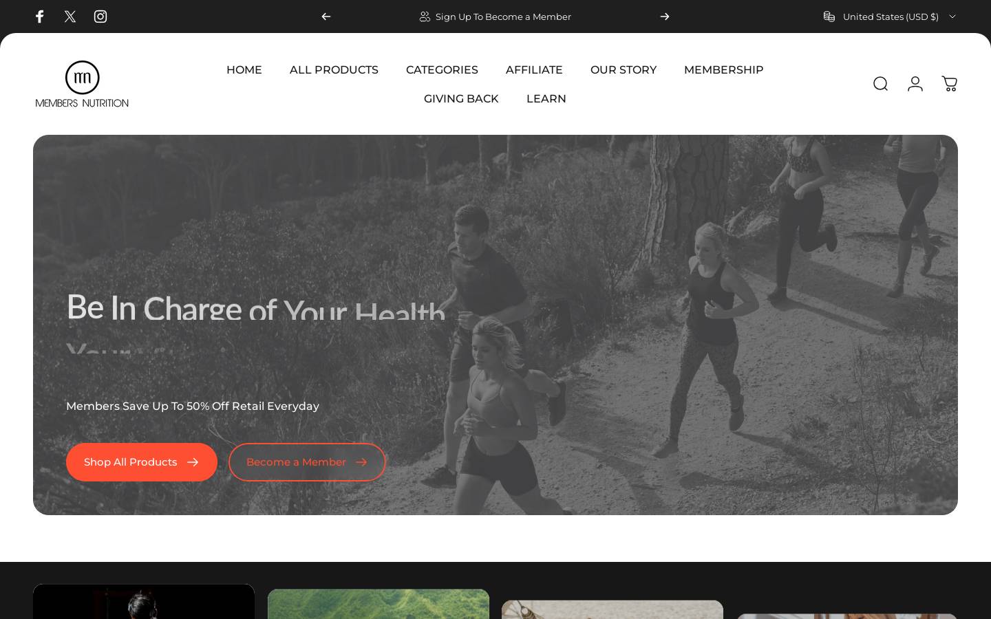 membersnutrition.com homepage screenshot