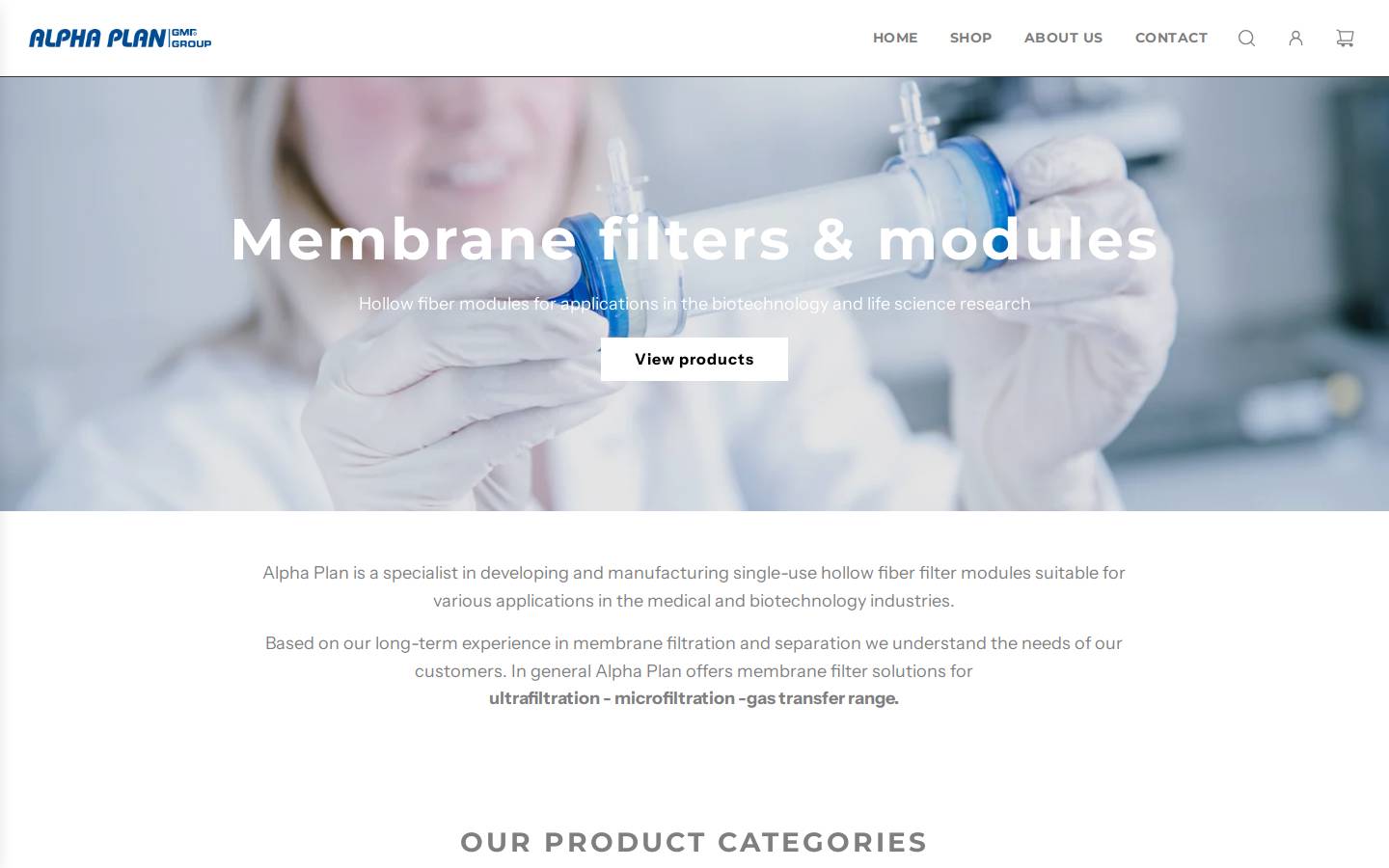 membrane-modules.com homepage screenshot