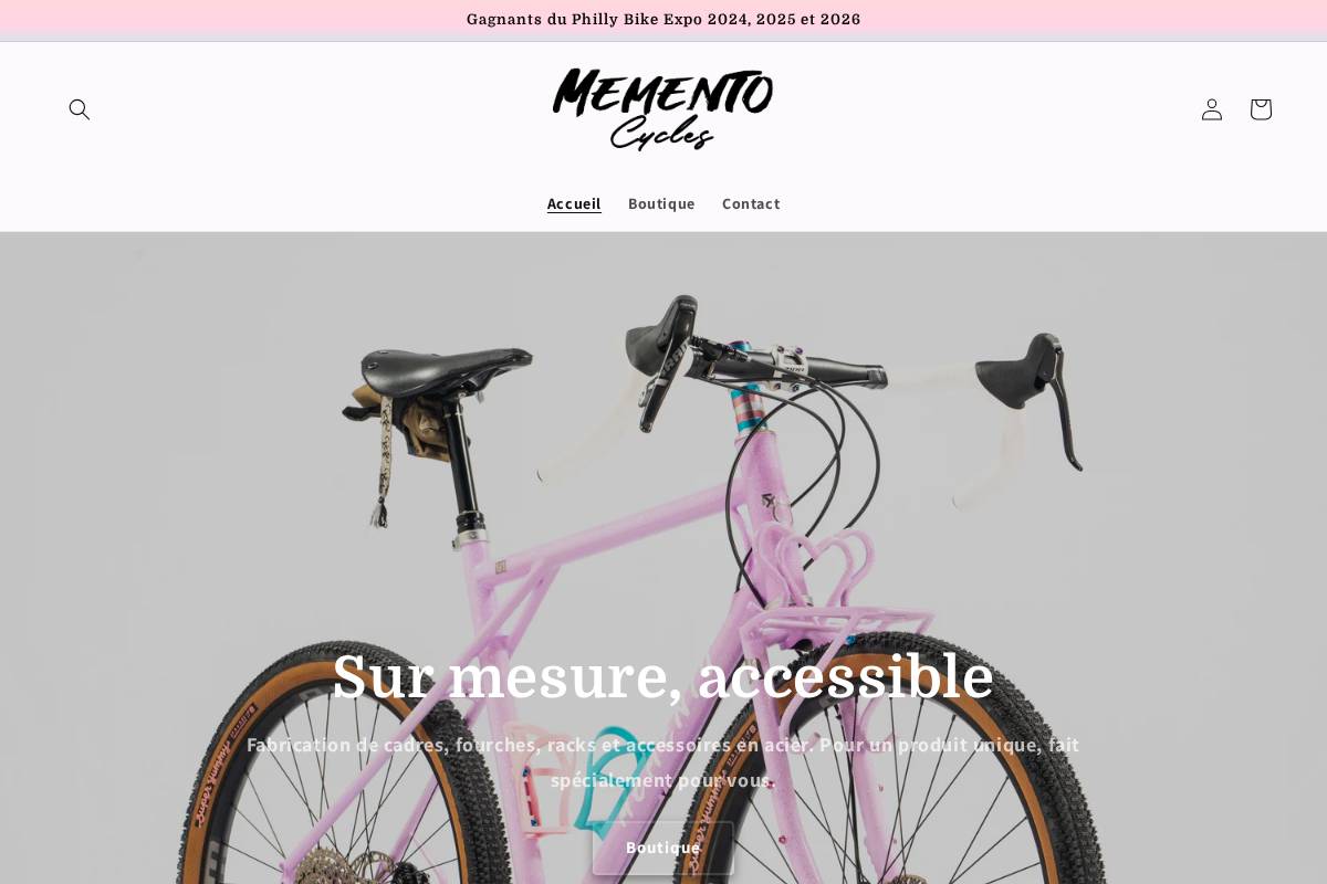 mementocycles.com homepage screenshot