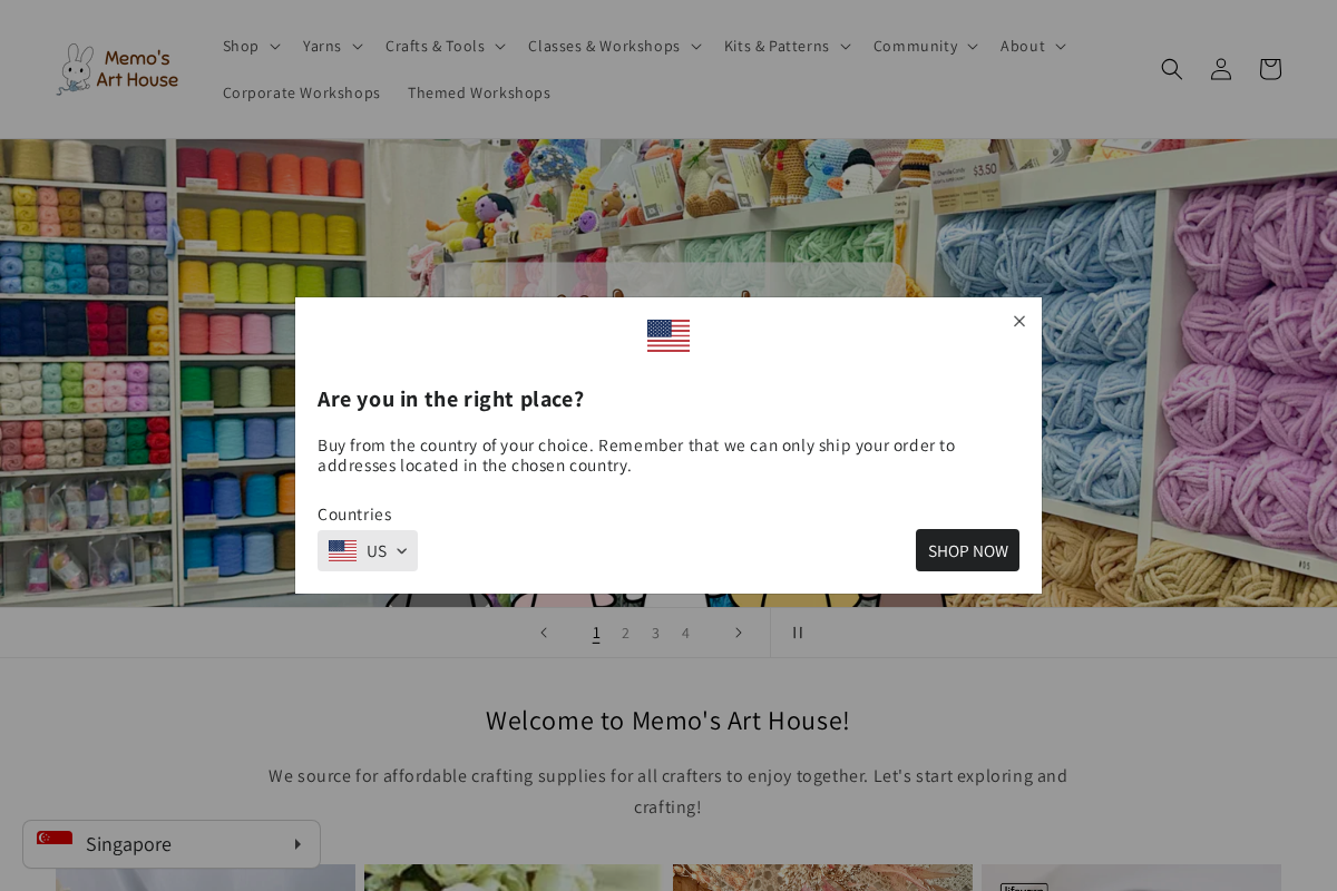 Memo's Art House homepage screenshot