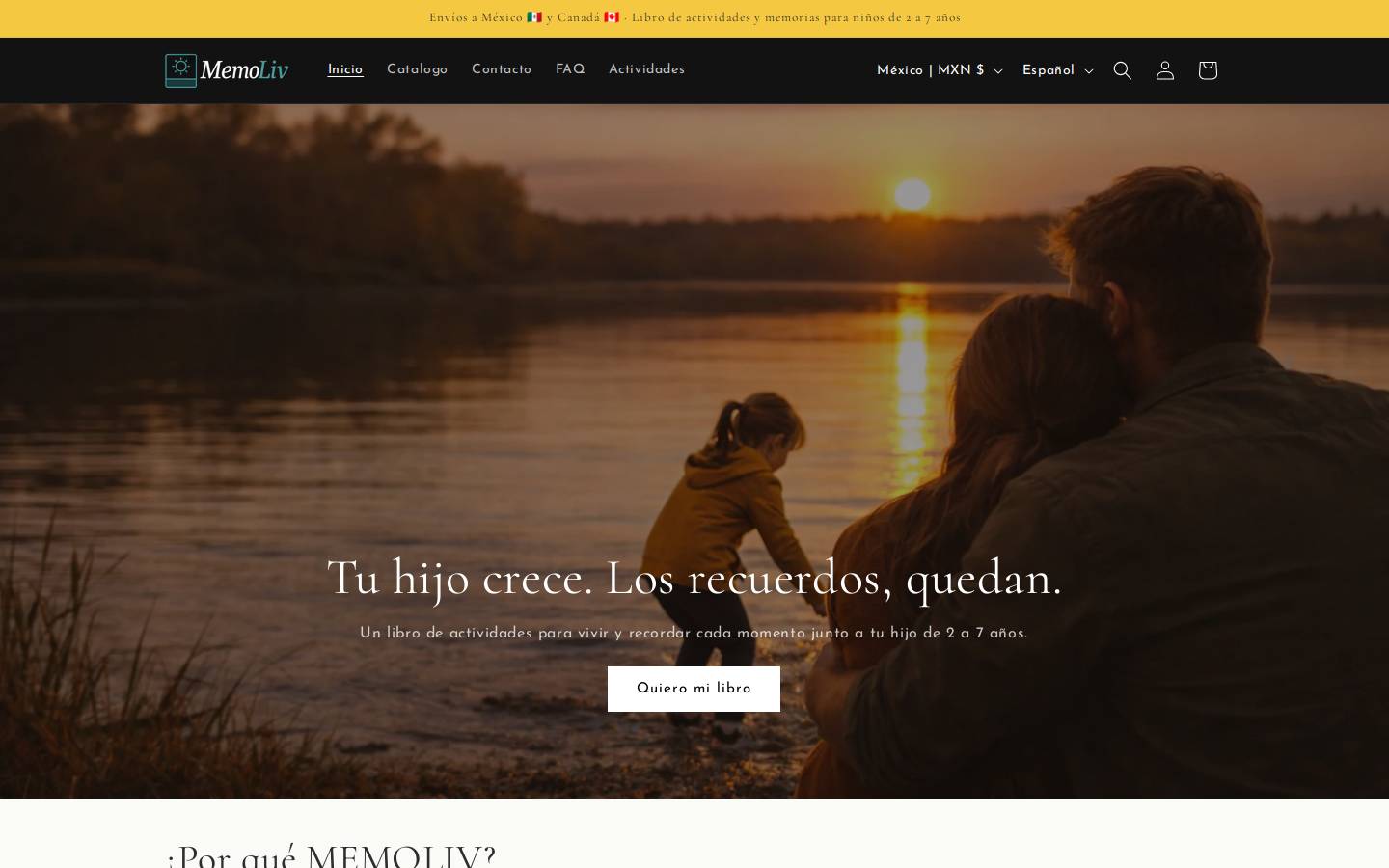 memoliv.com homepage screenshot