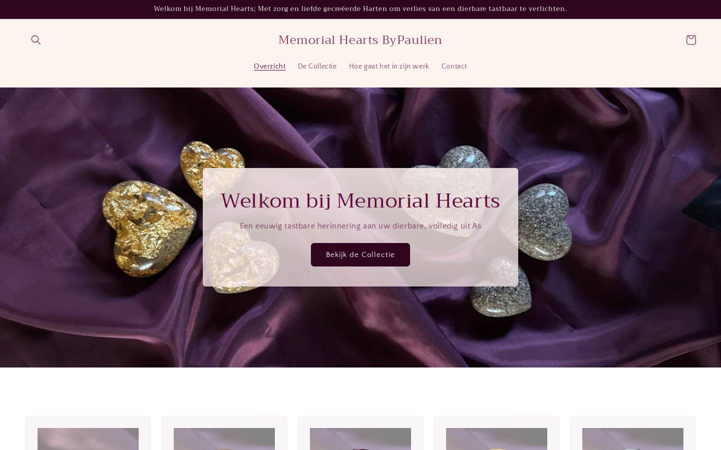 memorialhearts.nl homepage screenshot