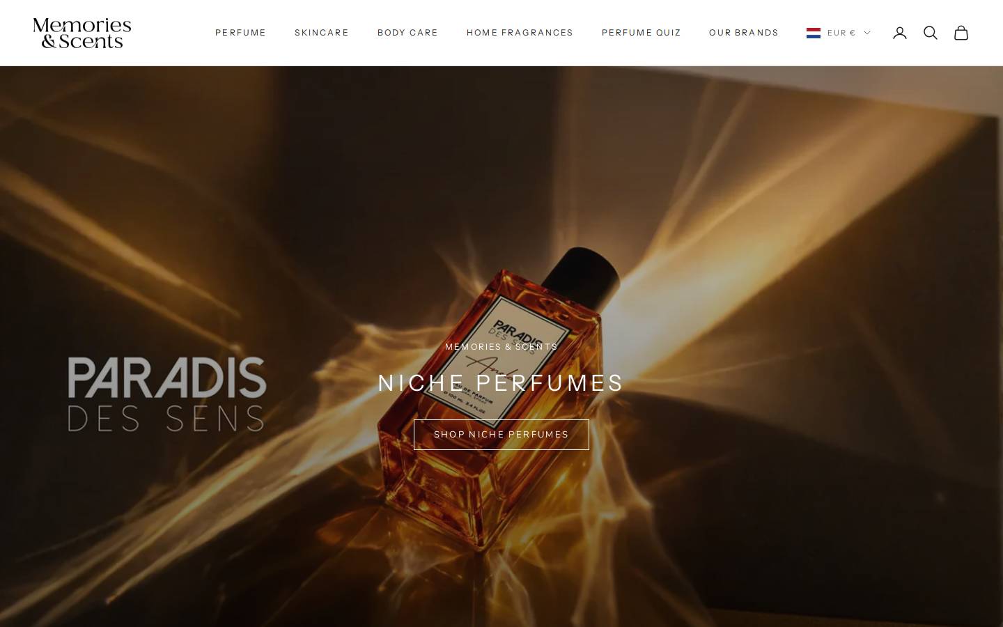 Memoriesandscents homepage screenshot