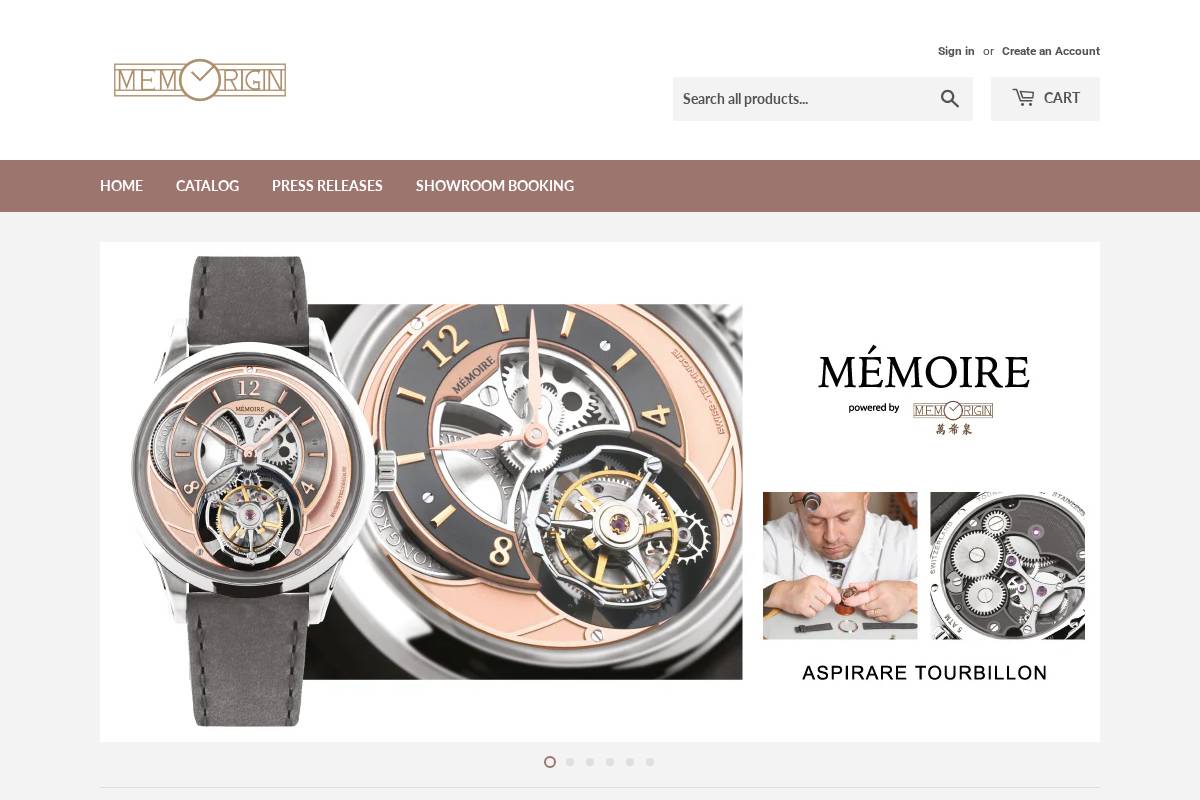memorigin.store homepage screenshot