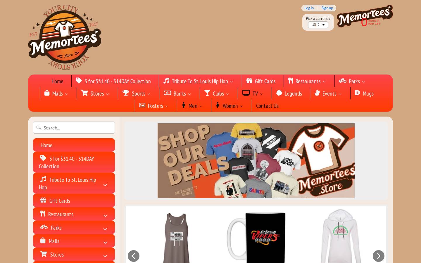 memortees.store homepage screenshot