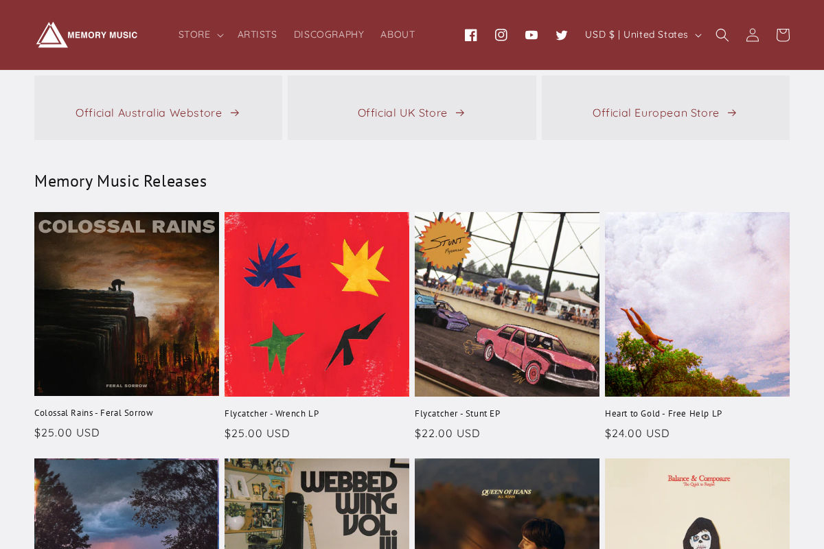 Memory Music homepage screenshot