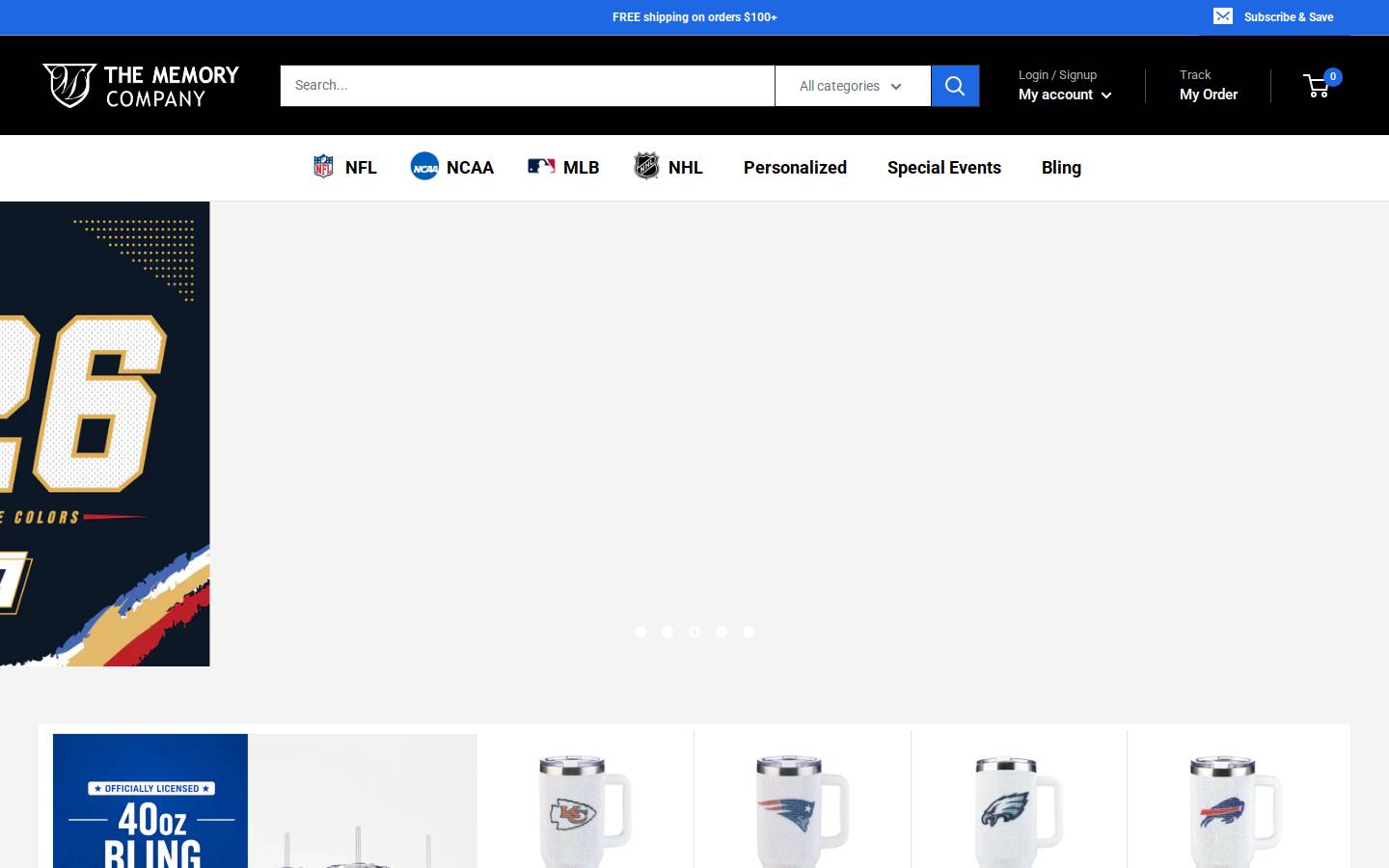 Memorycompany.com homepage screenshot