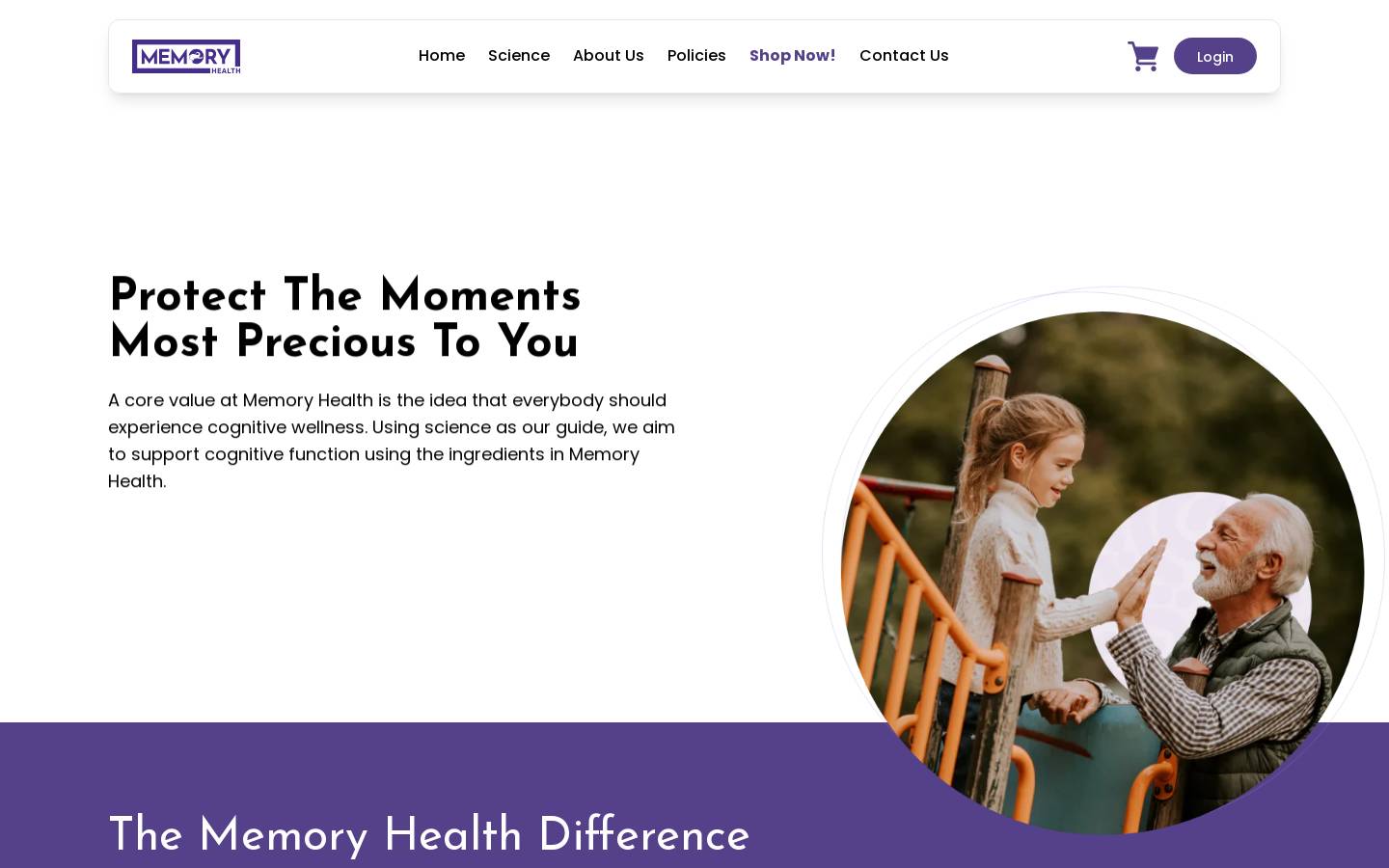 memoryhealth.com homepage screenshot