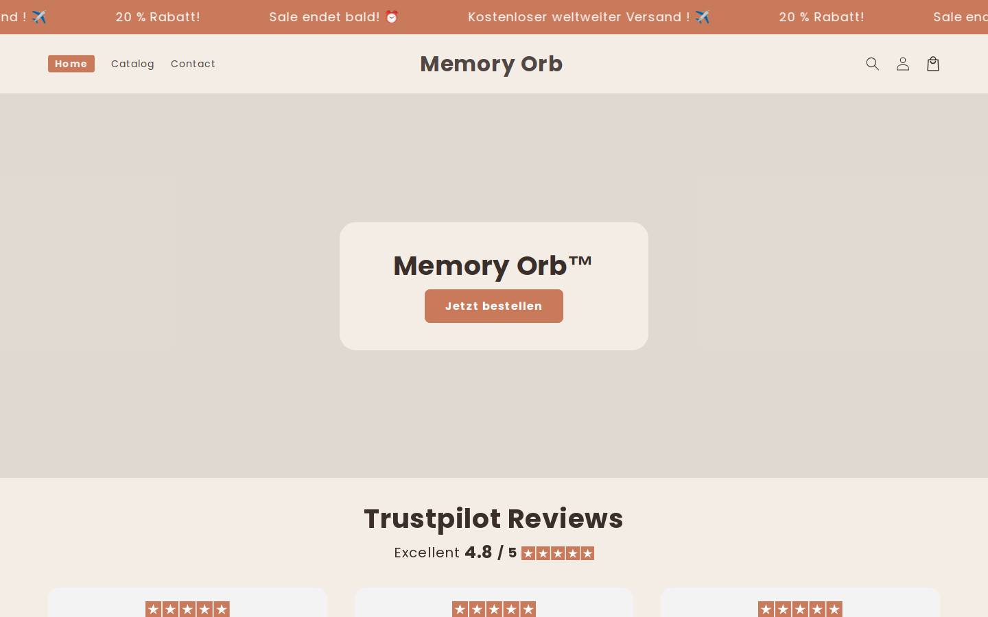 memoryorb.de homepage screenshot