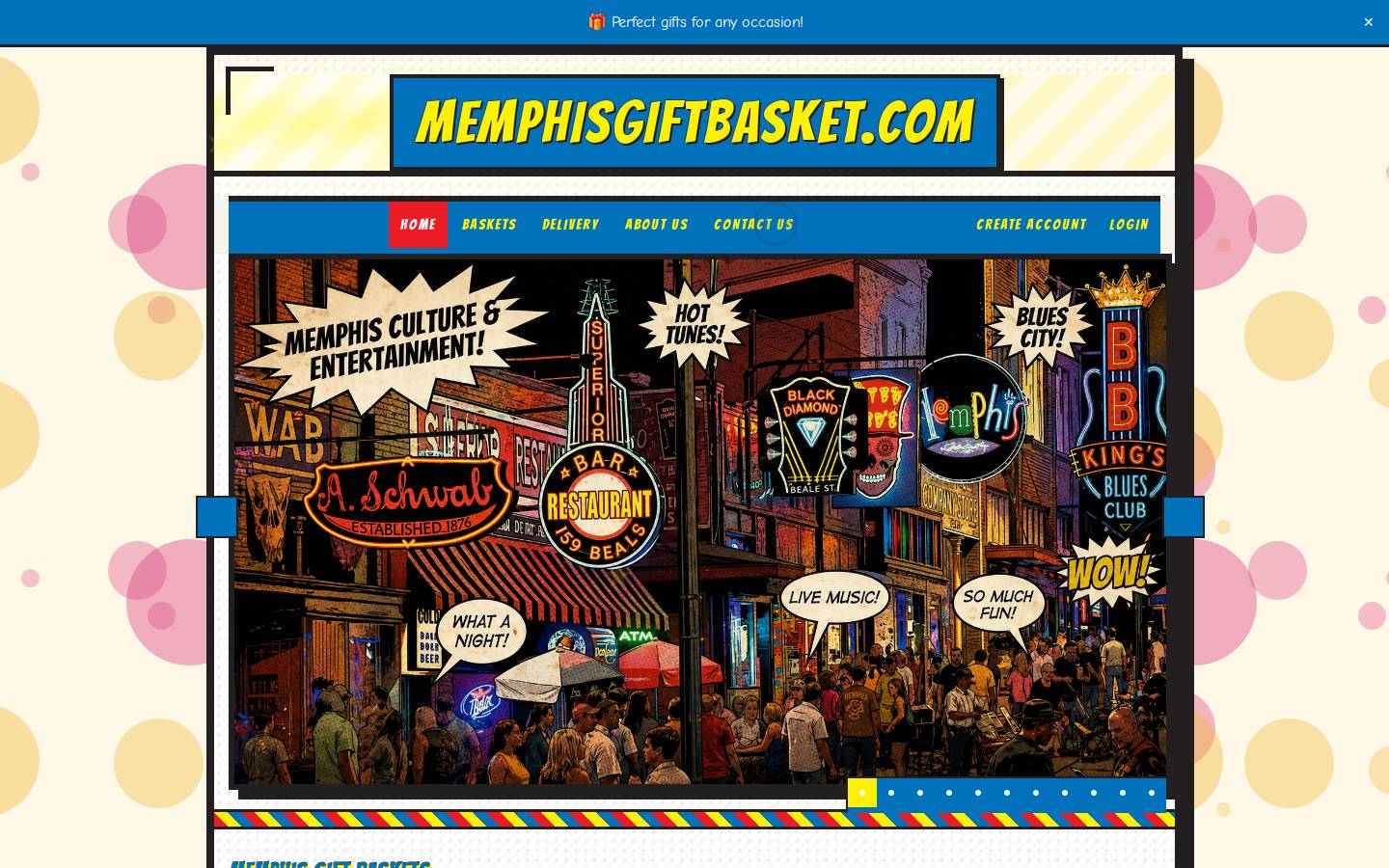 memphisgiftbasket.com homepage screenshot