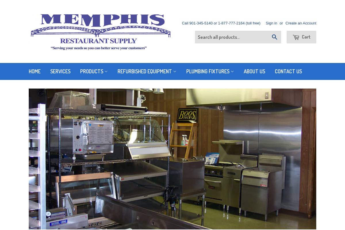 memphisrestaurantsupply.com homepage screenshot