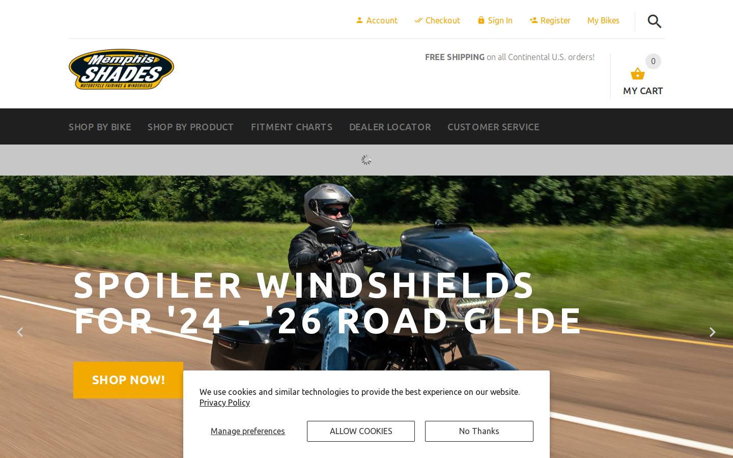 memphisshades.com homepage screenshot