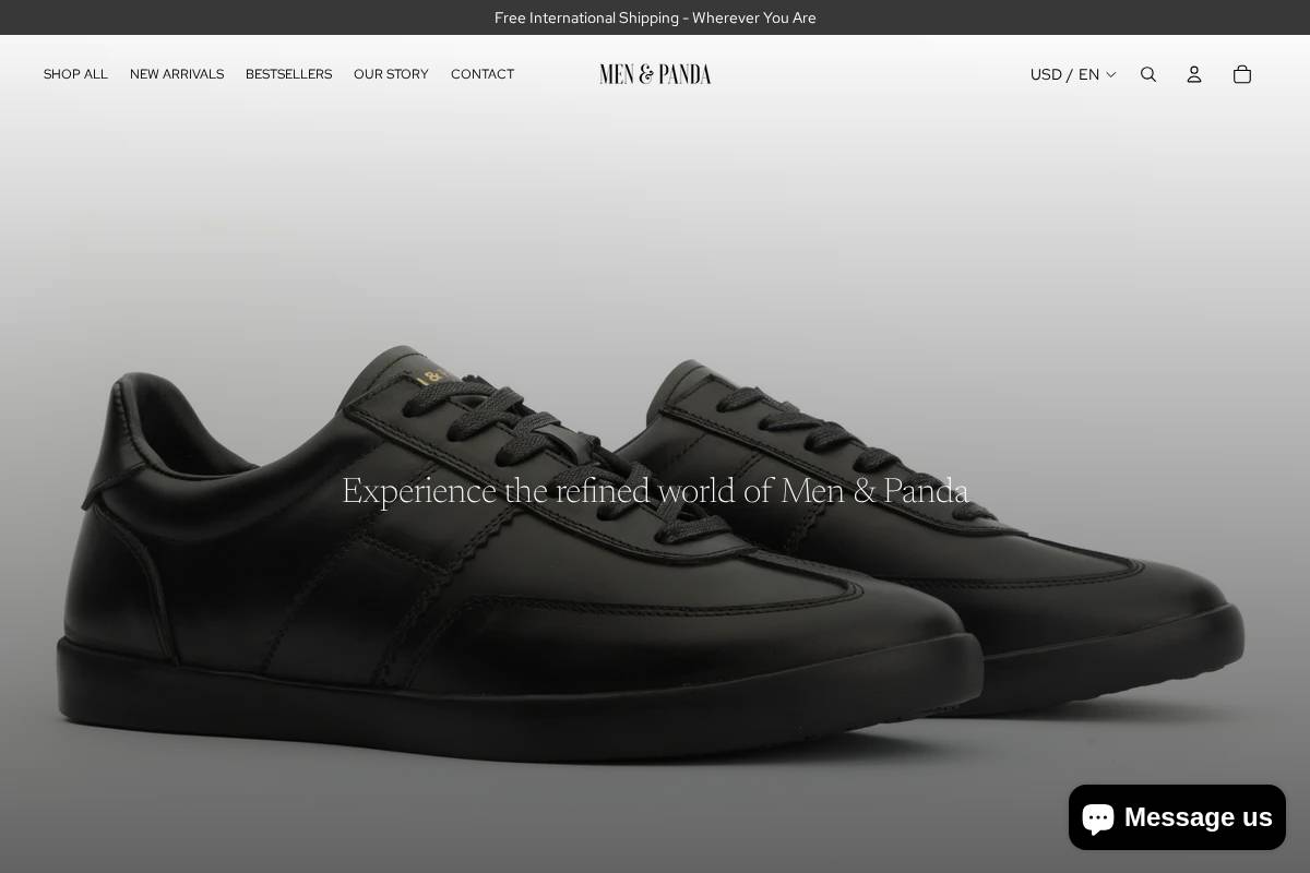 Men & Panda homepage screenshot