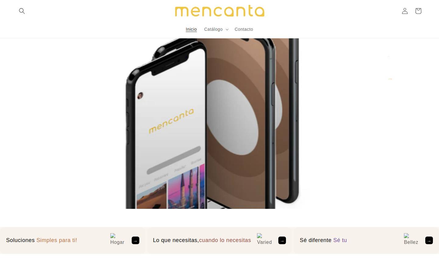 mencantastore.com homepage screenshot