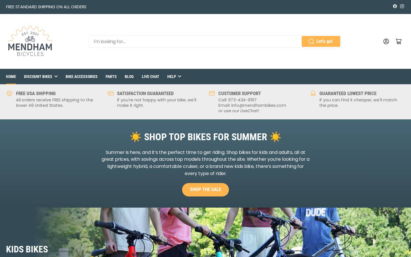 Mendhambikes homepage screenshot