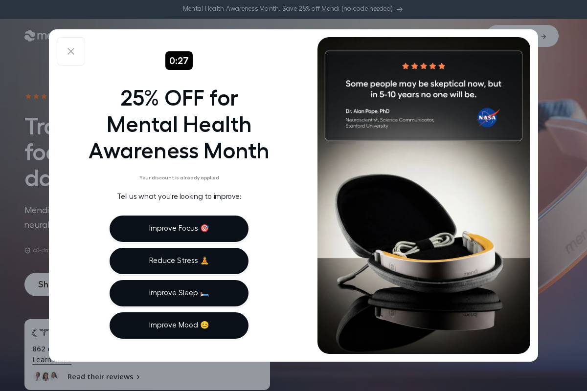 mendi.io homepage screenshot