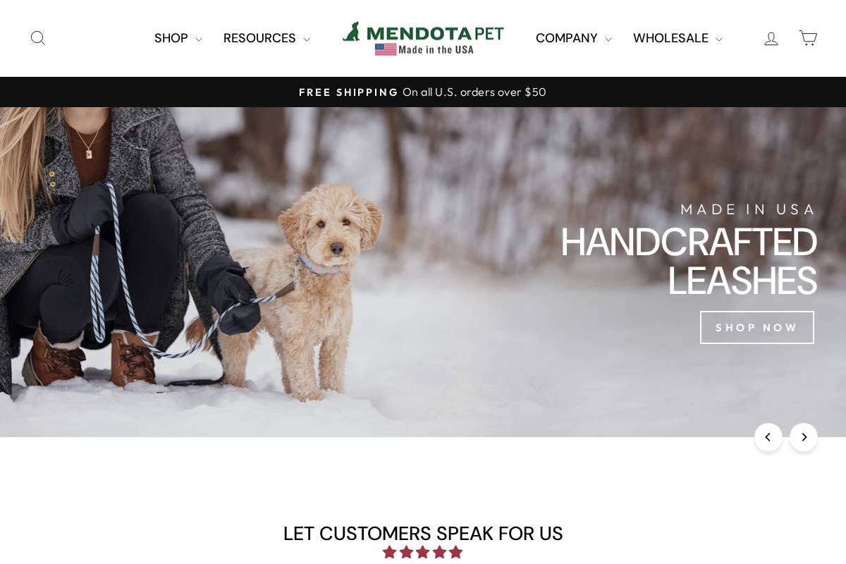mendotapet.com homepage screenshot