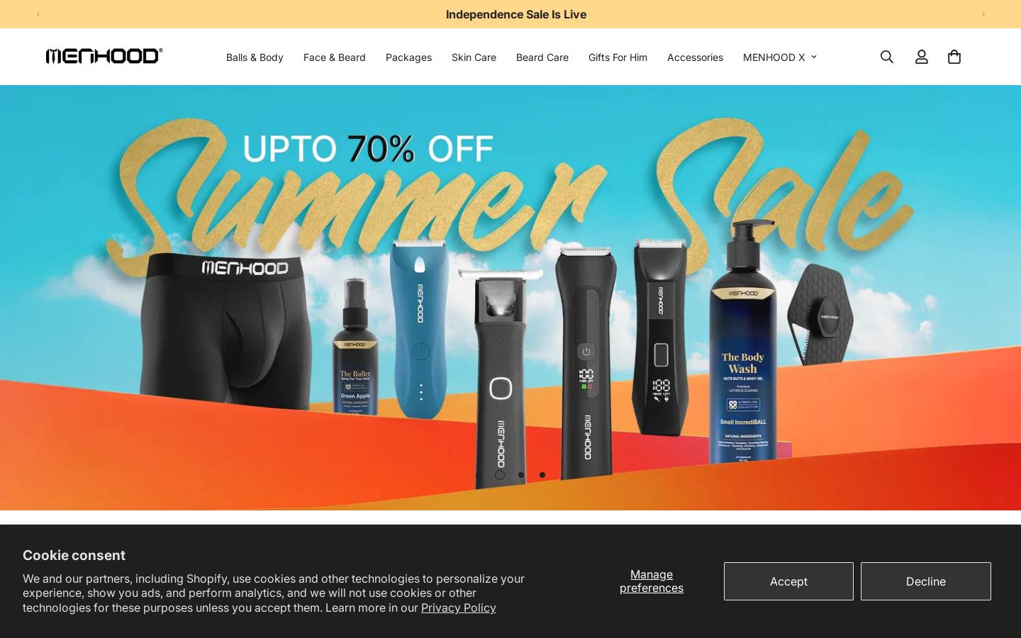 menhood.in homepage screenshot