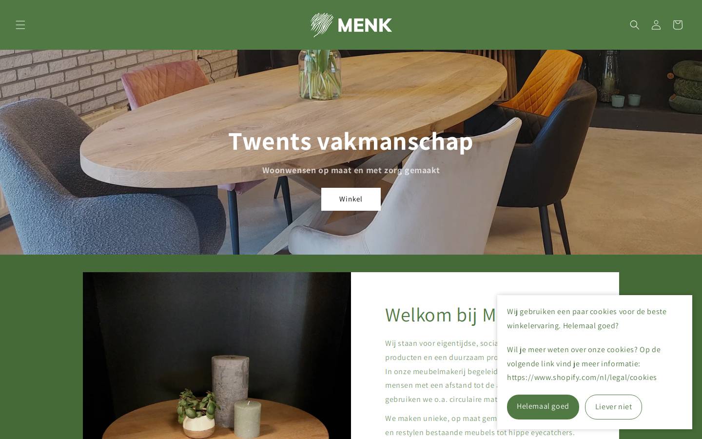 menk.nl homepage screenshot