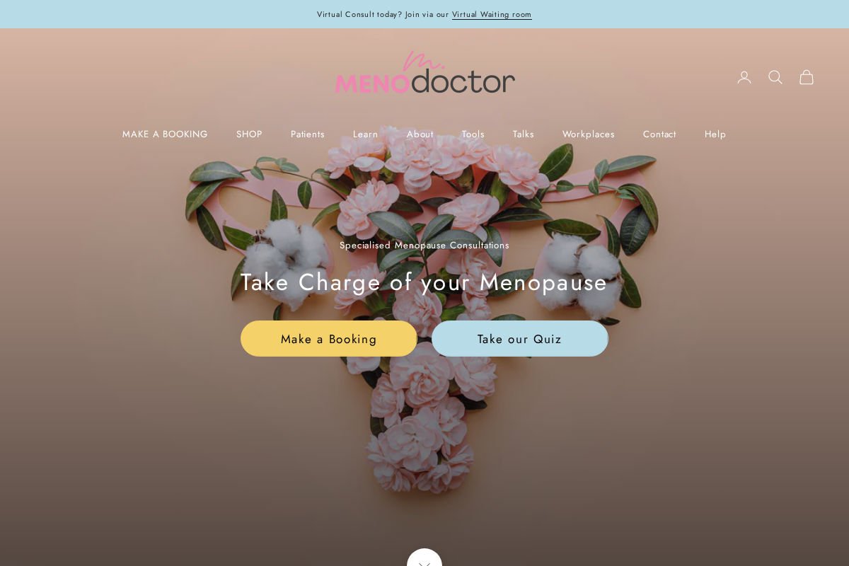 Menodoctor homepage screenshot