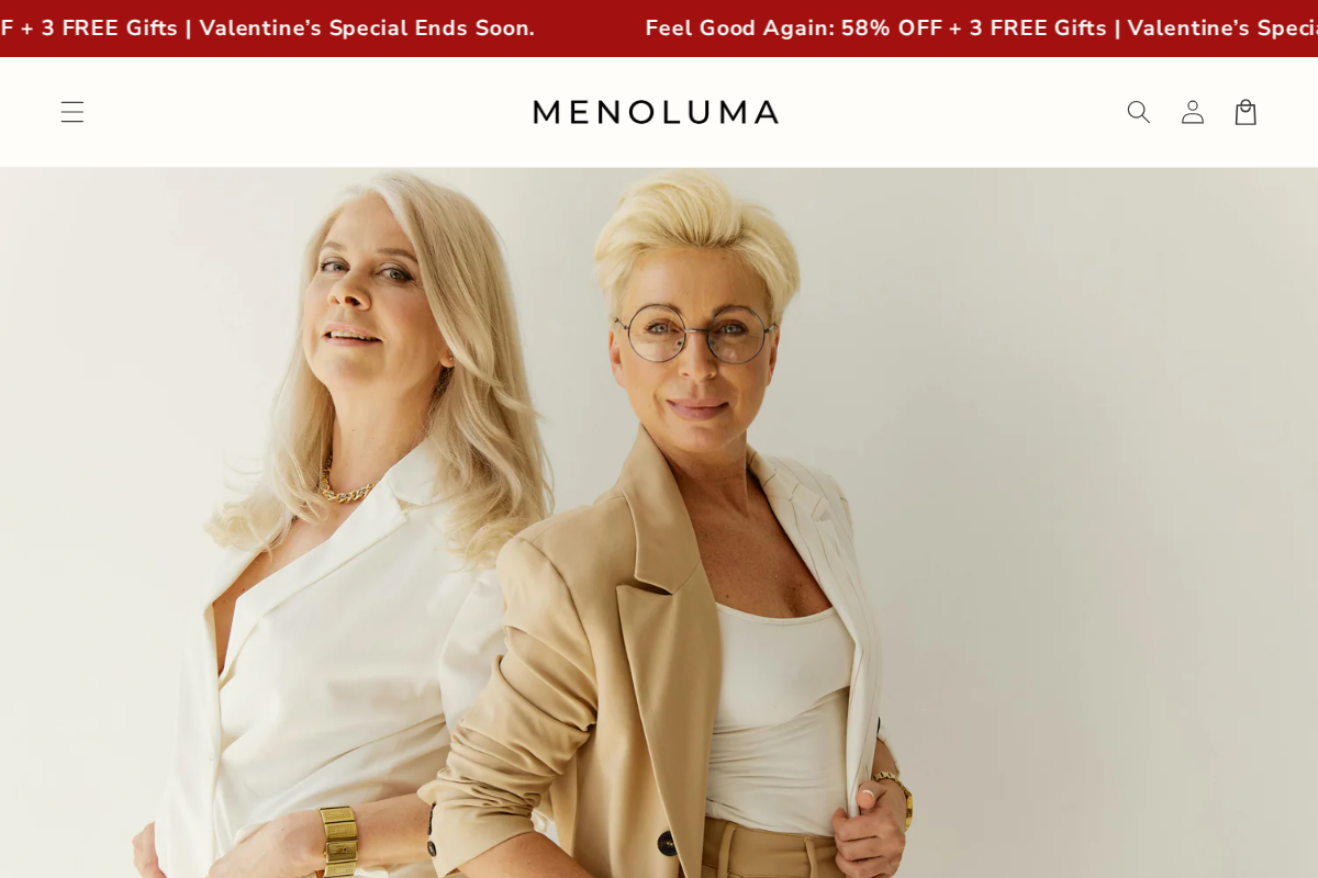 Menoluma homepage screenshot