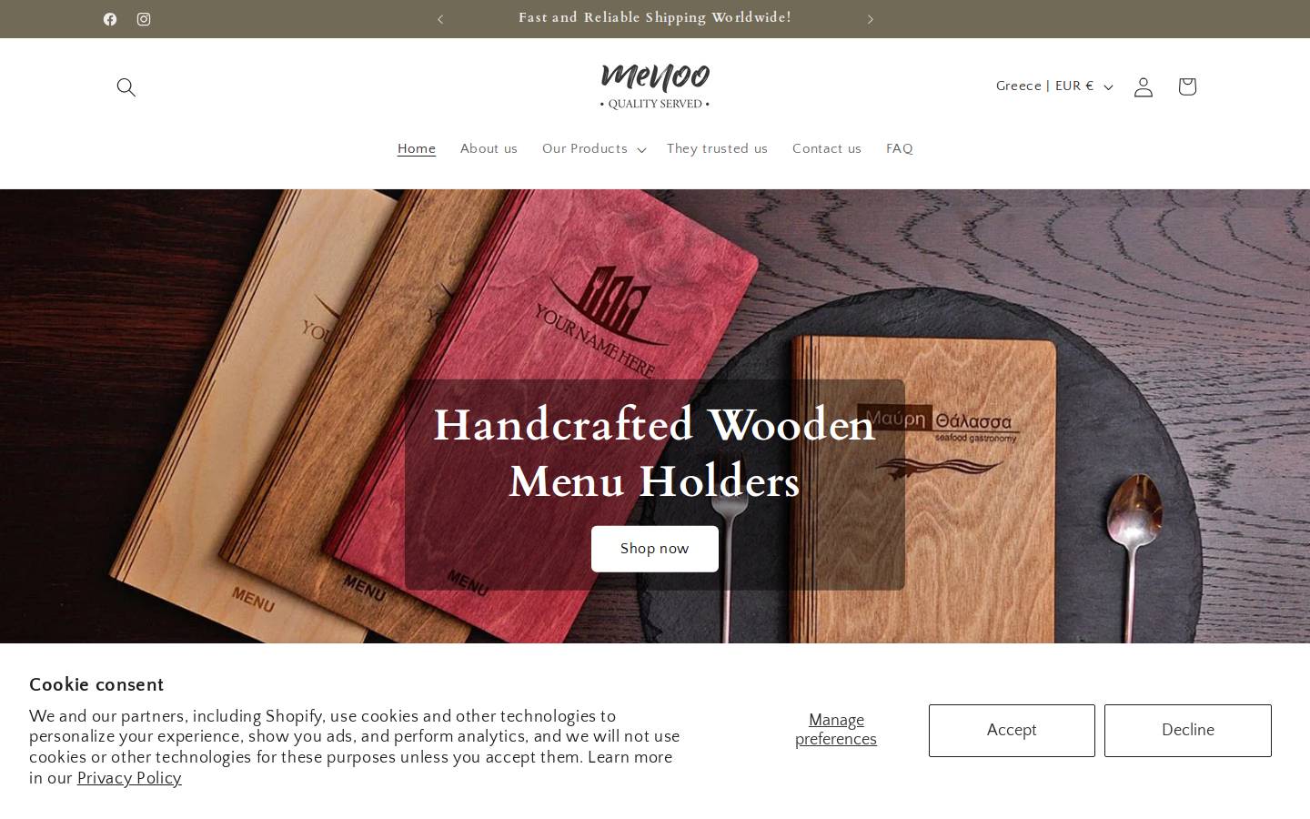 menooshop.com homepage screenshot